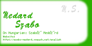 medard szabo business card